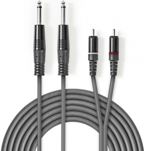 CAVO AUDIO 2 JACK 6,35mm MONO MASCHIO 2 RCA MASCHIO 1,5mt NEDIS