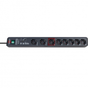 MULTIPRESA 8 POSTI SCHUKO INTERRUTTORE CAVO 3MT PROTEZIONE SOVRATENSIONI 19.500A 3500W BRENNENSTUHL
