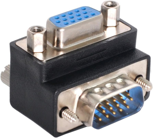 ADATTATORE VGA 15PIN MASCHIO FEMMINA ANGOLARE BASSO 90°