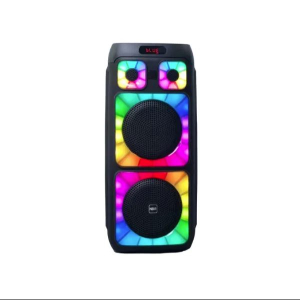 CASSA ATTIVA 2x8" RICARICABILE RGB BLUETOOTH FM AUX MIC IN REC USB MICRO SD MICROFONO