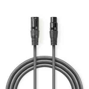 CAVO AUDIO XLR MASCHIO XLR FEMMINA STEREO 15mt BILANCIATO NEDIS