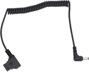 CAVO SPIRALE DA D-TAP MASCHIO A SPINA DC 5,5x2,5mm 90° PER ALIMENTAZIONE FOTOCAMERE