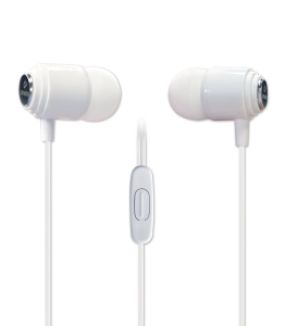 AURICOLARI STEREO IN EAR TASTO RISPOSTA MICROFONO JACK 3,5mm 120cm BIANCO