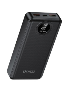 POWERBANK 20000mAh DISPLAY 2 USB/A+TYPE-C CARICA RAPIDA 22,5W NERA