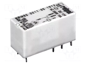 RELE' BOBINA 12VDC 360OHM 480mW 2 SCAMBI 250VAC 16A H12XL20XP12mm DPDT IP67 RELPOL