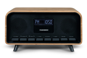 RADIOSVEGLIA VINTAGE EFFETTO LEGNO CON DISPLAY FM BLUETOOTH AUX 30W THOMSON