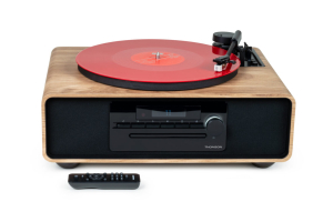 SISTEMA HIFI GIRADISCHI CD MP3 FM BLUETOOTH 5.0 USB REC AUX TELECOMANDO 2X30W RMS LEGNO THOMSON