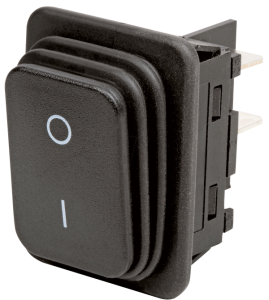 INTERRUTTORE BIPOLARE BILANCIERE A SOFFIETTO IP65 15A 250VAC NERO