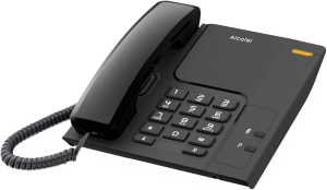 TELEFONO FISSO SENZA DISPLAY NUMERI GRANDI TASTO RICHIAMATA LED AVVISO NERO ALCATEL