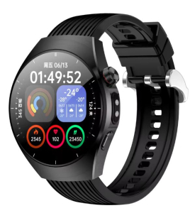 SMARTWATCH 1,62" RICARICA WIRELESS APP CHIAMATE NOTIFICHE MONITOR. SONNO FREQ CARDIACA ECG NFC NERO