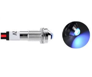 INDICATORE LED DA PANNELLO BLU 12VDC CAVETTI 15cm