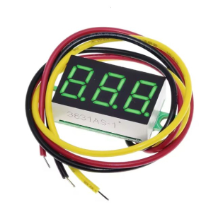 VOLTMETRO DIGITALE 0,36" VERDE DA PANNELLO 3 FILI 3 CIFRE 5V/9V/12V/24V RANGE 0-100VDC