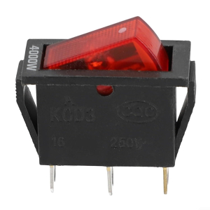 INTERRUTTORE A BILANCIERE UNIPOLARE LUMINOSO ROSSO 3 FASTON 250VAC 16A