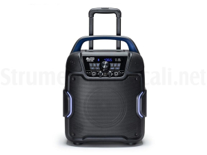 DIFFUSORE PORTATILE A BATTERIA 8” 200W BT MIC LINE AUX AUTONOMIA FINO A 100H ALTO PROFESSIONAL