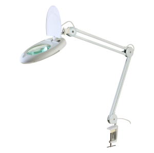 LAMPADA DA TAVOLO CON LENTE 80 LED 5 DIOTTRIE 1500 LUMEN DIAMETRO 5" 6000K 15W MORSETTO GBC