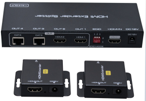 SPLITTER HDMI 1X2 CON EXTENDER SU UN CAVO CAT5e/CAT6, MAX 50MT,1080P 3D,FUNZIONE LOOP OUT, EDID