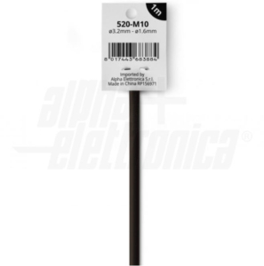 GUAINA TERMORESTRINGENTE NERA 2:1 DIAMETRO 3,2mm BARRA DA 1MT