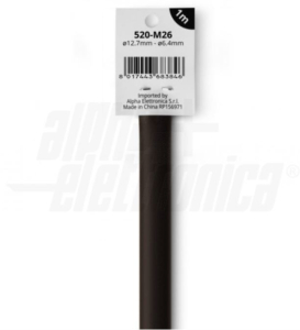 GUAINA TERMORESTRINGENTE NERA 2:1 DIAMETRO 12,7mm BARRA DA 1MT