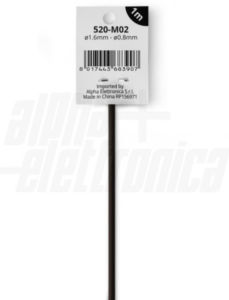 GUAINA TERMORESTRINGENTE NERA 2:1 DIAMETRO 1,6mm BARRA DA 1MT