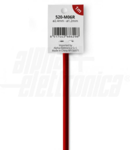 GUAINA TERMORESTRINGENTE ROSSA 2:1 DIAMETRO 2,4mm BARRA DA 1MT