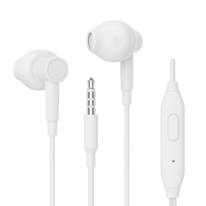 AURICOLARI STEREO IN EAR TASTO RISPOSTA MICROFONO JACK 3,5mm FILO 1,2MT BIANCO