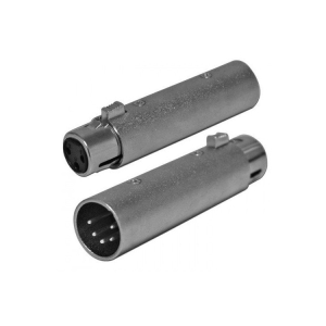 ADATTATORE DMX 110OHM DA XLR 3 PIN FEMMINA A XLR 5 PIN MASCHIO IN METALLO ARGENTO THOMANN