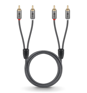 CAVO TELATO ALTA QUALITA' DA 2X RCA MASCHIO A 2X RCA MASCHIO PLACCATO ORO 2MT GOOBAY