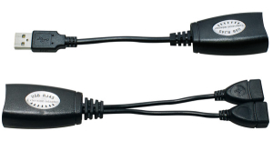 USB EXTENDER PER CAVO CAT.5E O CAT.6 CON HUB 2XUSB/A PORTATA 45 METRI