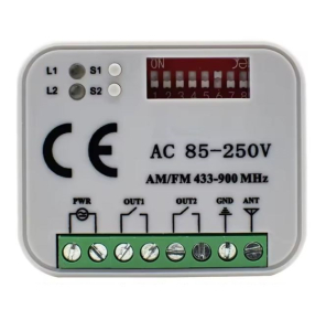 CENTRALINA RICEVENTE PER COMANDI A DISTANZA 2CH 433-900MHZ 85-250VAC CONTATTO PULITO