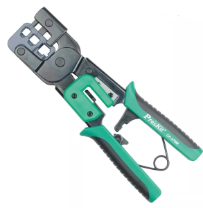 CRIMPATRICE PER CONNETTORI RJ45 8P8C, RJ11 6P2C 6P4C 6P6C, RJ22 4P2C 4P4C CON TAGLIENTE PROSKIT