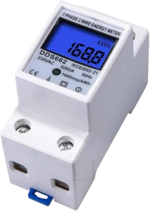 CONTATORE DIGITALE CONSUMI ENERGIA (KW) MONOFASE DA BARRA DIN 80A MAX