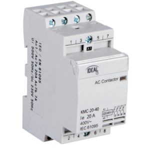 CONTATTORE 4 CONTATTI N.O. 2P DIN 220VAC 7-20A 3,5-13KW KANLUX