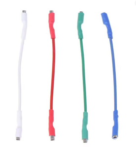 SET 4 CAVI DI COLLEGAMENTO TESTINA - SHELL GIRADISCHI 50mm PIN 1,2-1,3mm