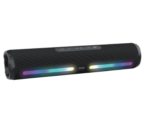 MINI SOUNDBAR RICARICABILE BLUETOOTH 5.3 USB AUX MICROSD EFFETTI LUMINOSI 2X6W NERA