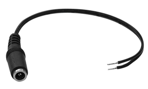 PRESA DC 5,50x2,10mm CON CAVO SPELLATO 10cm NERO