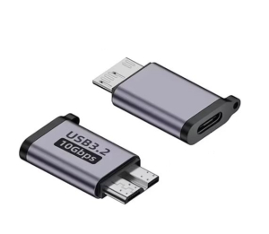 ADATTATORE DA PRESA USB TYPE-C A SPINA USB/B MICRO GRIGIO