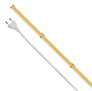 STRISCIA LED COB 3000K 12W/mt 6mm 320LED/mt 4750LM IP65 TAGLIO 50cm 220VAC 5mt CON SPINA 10A