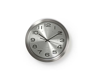 OROLOGIO DA PARETE IN ACCIAIO INOX DIAMETRO 30cm ARGENTO NEDIS