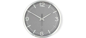OROLOGIO DA PARETE IN ALLUMINIO DIAMETRO 30cm SILENZIOSO NERO/ARGENTO NEDIS