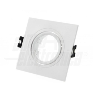 GHIERA AD INCASSO ORIENTABILE QUADRATA 93x93mm PER FARETTI LED GU10 BIANCO FORO 80MM