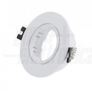 GHIERA AD INCASSO ORIENTABILE ROTONDA ø90mm PER FARETTI LED GU10 BIANCO FORO 80mm