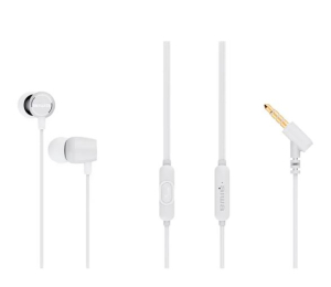 AURICOLARI IN EAR JACK 3,5mm 16OHM 105dB MICROFONO CONTROLLO REMOTO 120cm BIANCHI AIWA