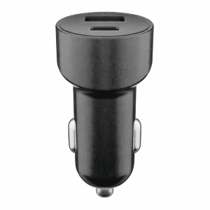 CARICABATTERIE ACCENDISIGARI USB/A + TYPE-C DA AUTO PD 38W NERO