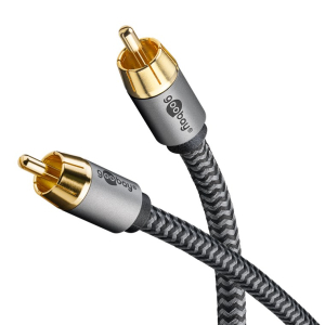 CAVO TELATO DA RCA MASCHIO A RCA MASCHIO PLACCATO ORO 3mt GOOBAY