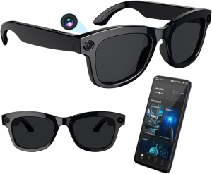 OCCHIALI SMART AI REGISTRAZIONE AUDIO VIDEO FOTO 8MP MP3 BT TRADUZIONE 415MB APP 5VDC