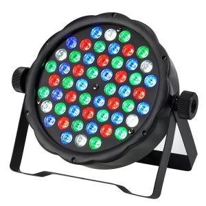 ILLUMINATORE PAR SLIM 54 LED RGBW DMX512 3-7CH DOPPIA STAFFA TELECOMANDO 160W 220VAC