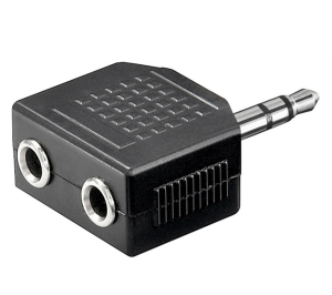 ADATTATORE SPLITTER DA SPINA JACK 3,5mm A 2 PRESE JACK 3,5mm STEREO