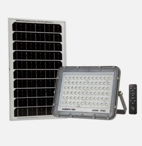FARO PROIETTORE A LED DIMMERABILE 200W 2835LM 6500K 120° IP65 PANNELLO SOLARE 12W TELECOMANDO
