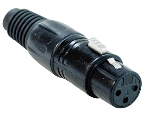 CONNETTORE CANNON XLR FEMMINA 3P VOLANTE  CON GUIDACAVO