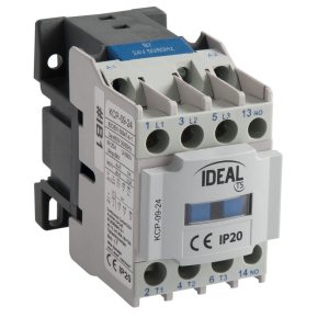 CONTATTORE DI POTENZA 3P + 1 CONTATTO N.O. DIN 24VAC 9A 34KW KANLUX
